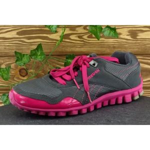 Reebok Women Sz 7.5 M Gray Lace‎ Up Running Fabric Shoe